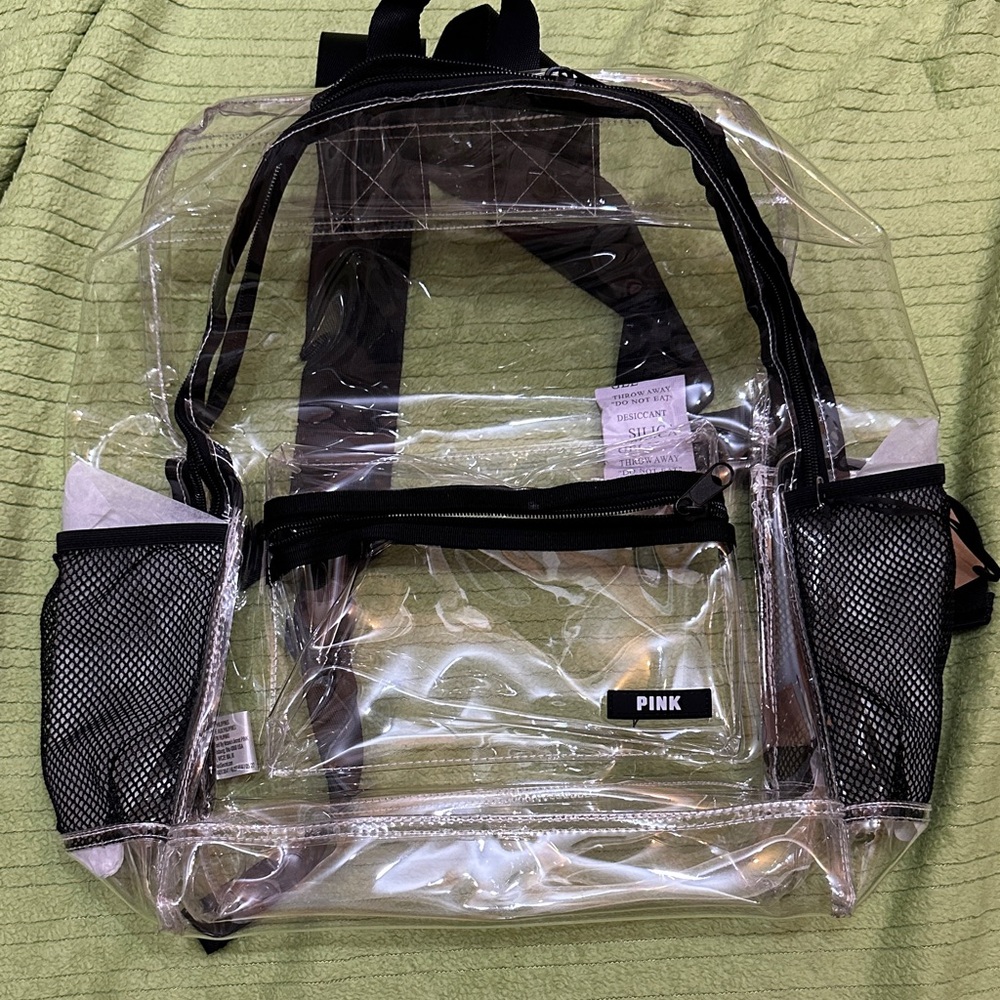Victoria’s Secret Pink Clear Backpack,New! Full size